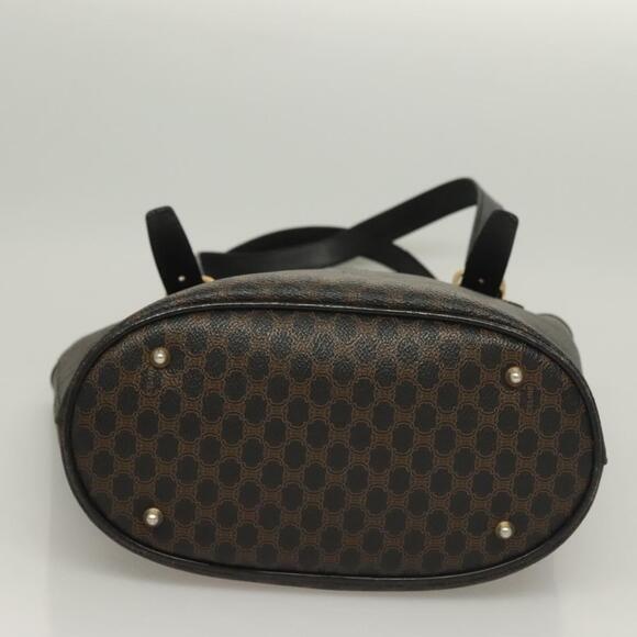 CELINE Macadam Canvas Tote Bag Pvc Leather Black Gold - Picture 9 of 13